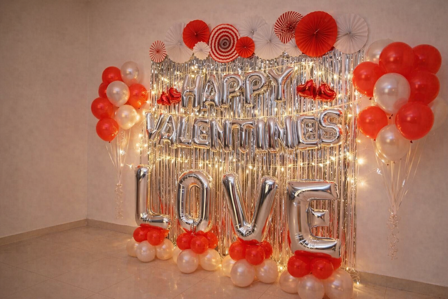 Silver Sparkle Valentine Backdrop - Image 2